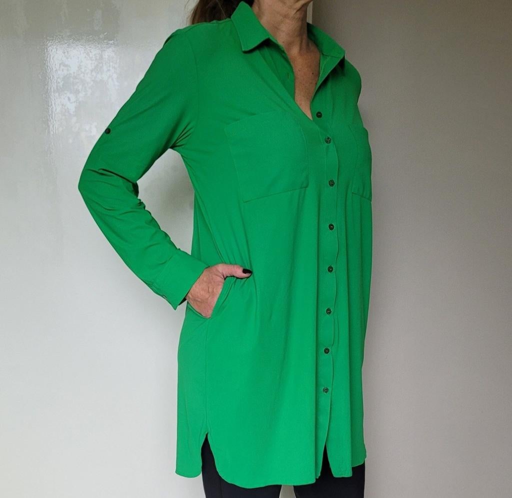 Studio Anneloes lange blouse L Appelgroen Travelstof, Studio Anneloes, Maat 42/44 (L), Ophalen of Verzenden, Zo goed als nieuw