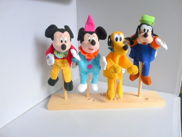 Disney # vingerpoppen - Mickey 2x. Goofy en Pluto, Ophalen of Verzenden, Goofy of Pluto, Zo goed als nieuw, Beeldje of Figuurtje