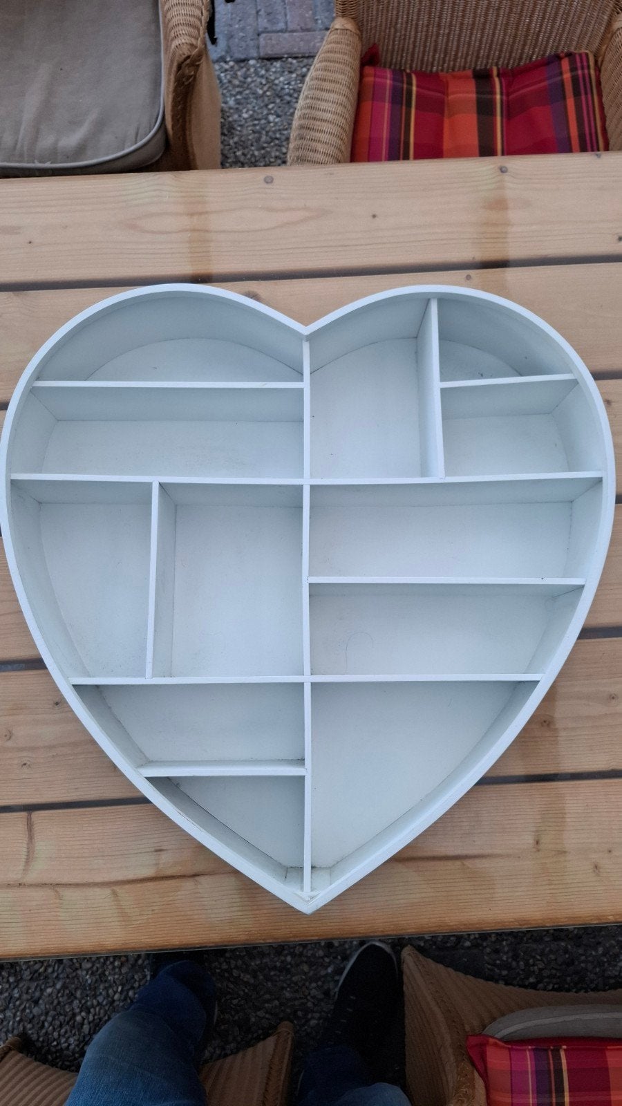 Witte hartvormige wandplank met vakken, Ophalen of Verzenden