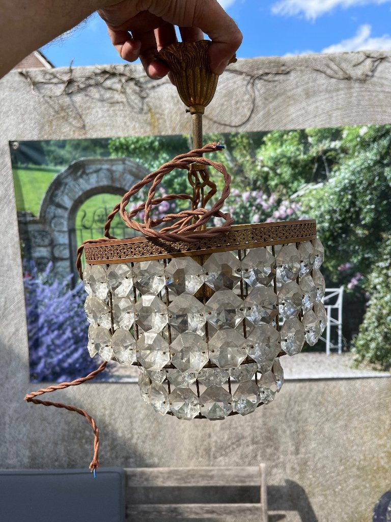 Mid-century Regency hanglamp, Ophalen, Gebruikt, E14 (klein), Regency