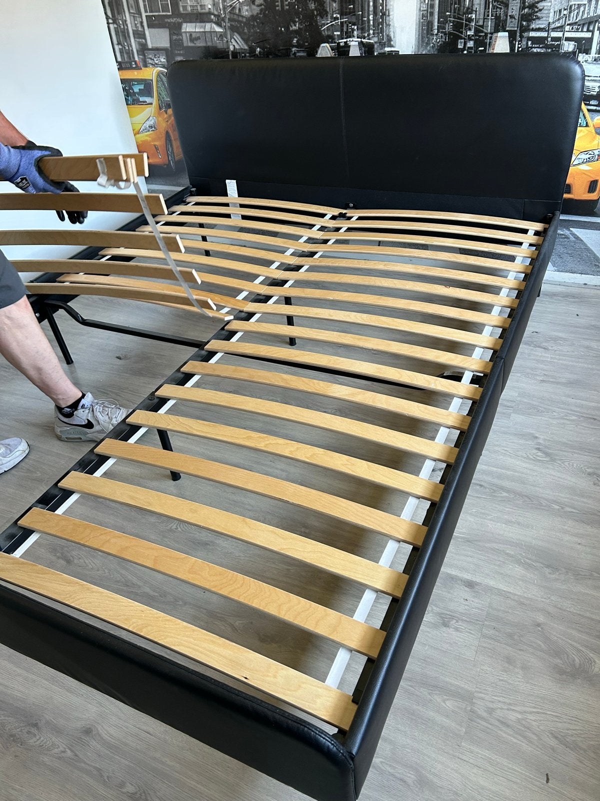 Ikea Slattum bedframe - Zwart, 160x200 cm, Ophalen, Overige materialen, Zwart, Tweepersoons