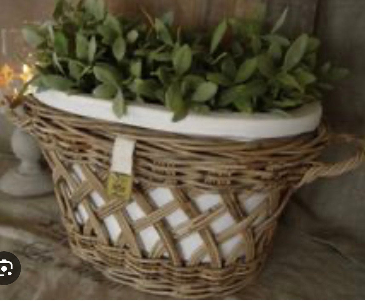 Riviera Maison Ovale Rattan Bloempot 30x18, 25 tot 40 cm, Rond, Ophalen of Verzenden, Zo goed als nieuw