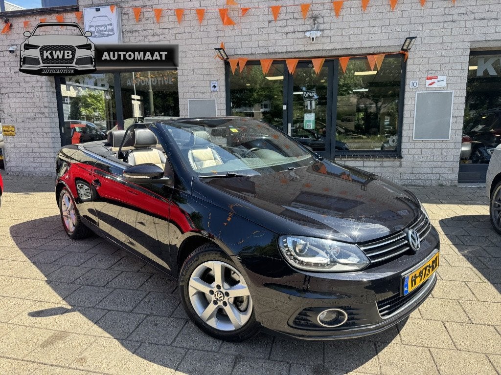 Volkswagen Eos 2.0 TSI Highline Automaat Leer 2 TONE, Auto's, Gebruikt, 4 cilinders, 4 stoelen, Zwart