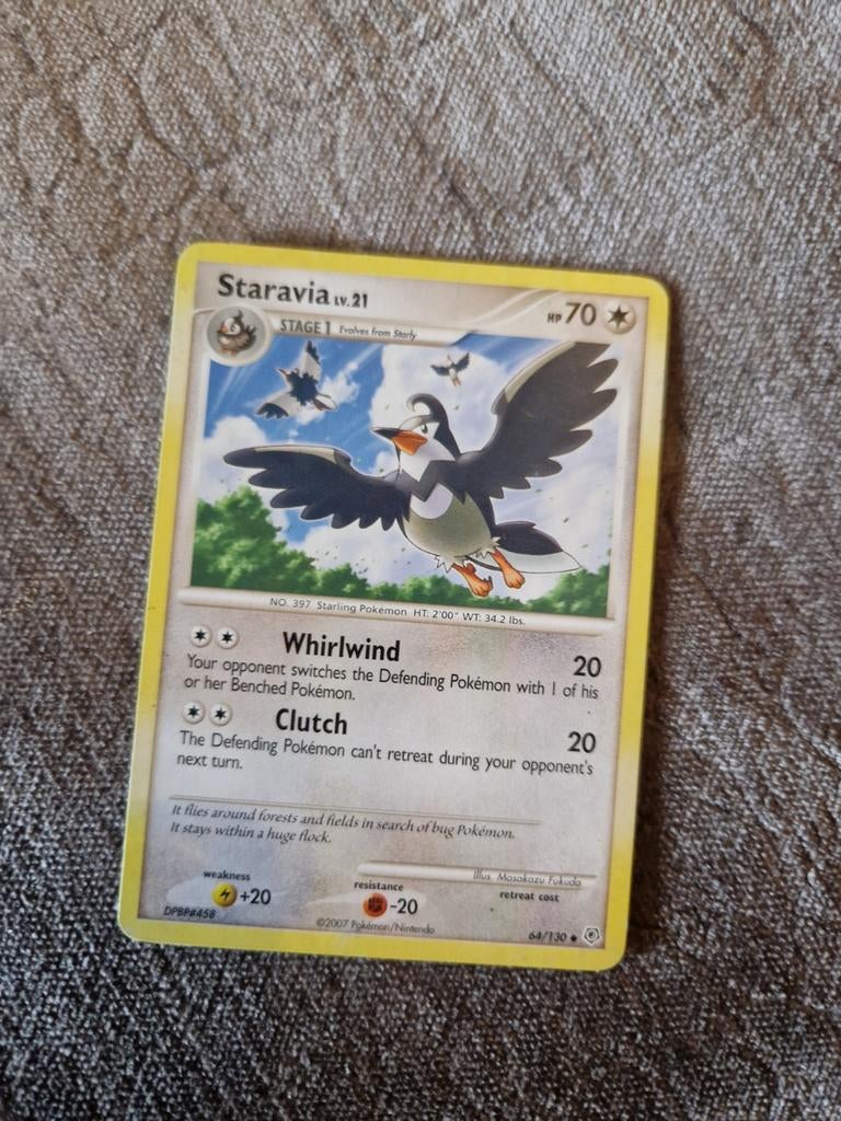 Pokémon Kaart Staravia LV.21 (2007), Ophalen of Verzenden, Gebruikt, Losse kaart
