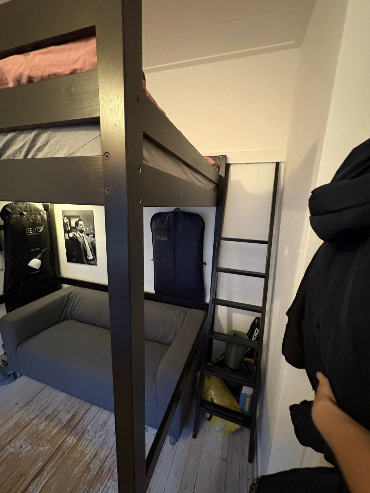 IKEA hoogslaper bed 140x200cm zwart, Ophalen, Gebruikt, Hoogslaper, 140 cm
