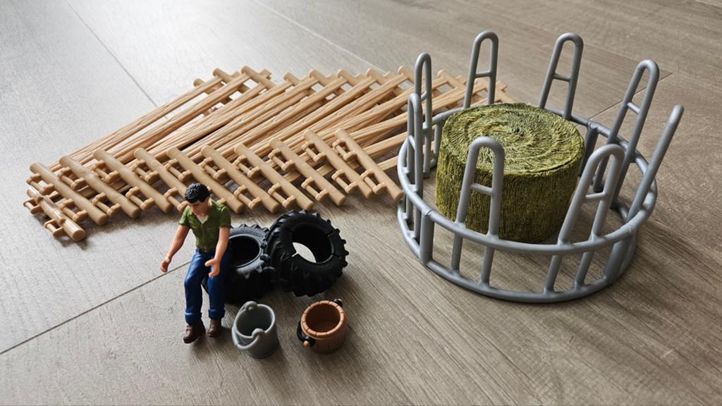 Schleich hekjes en hooibaal, Ophalen of Verzenden, Gebruikt