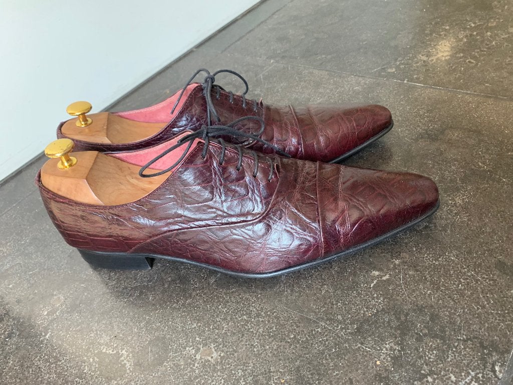 Pépé Milan veterschoenen croco bruin  45, Bruin, Ophalen of Verzenden, Zo goed als nieuw, Pépé Milan