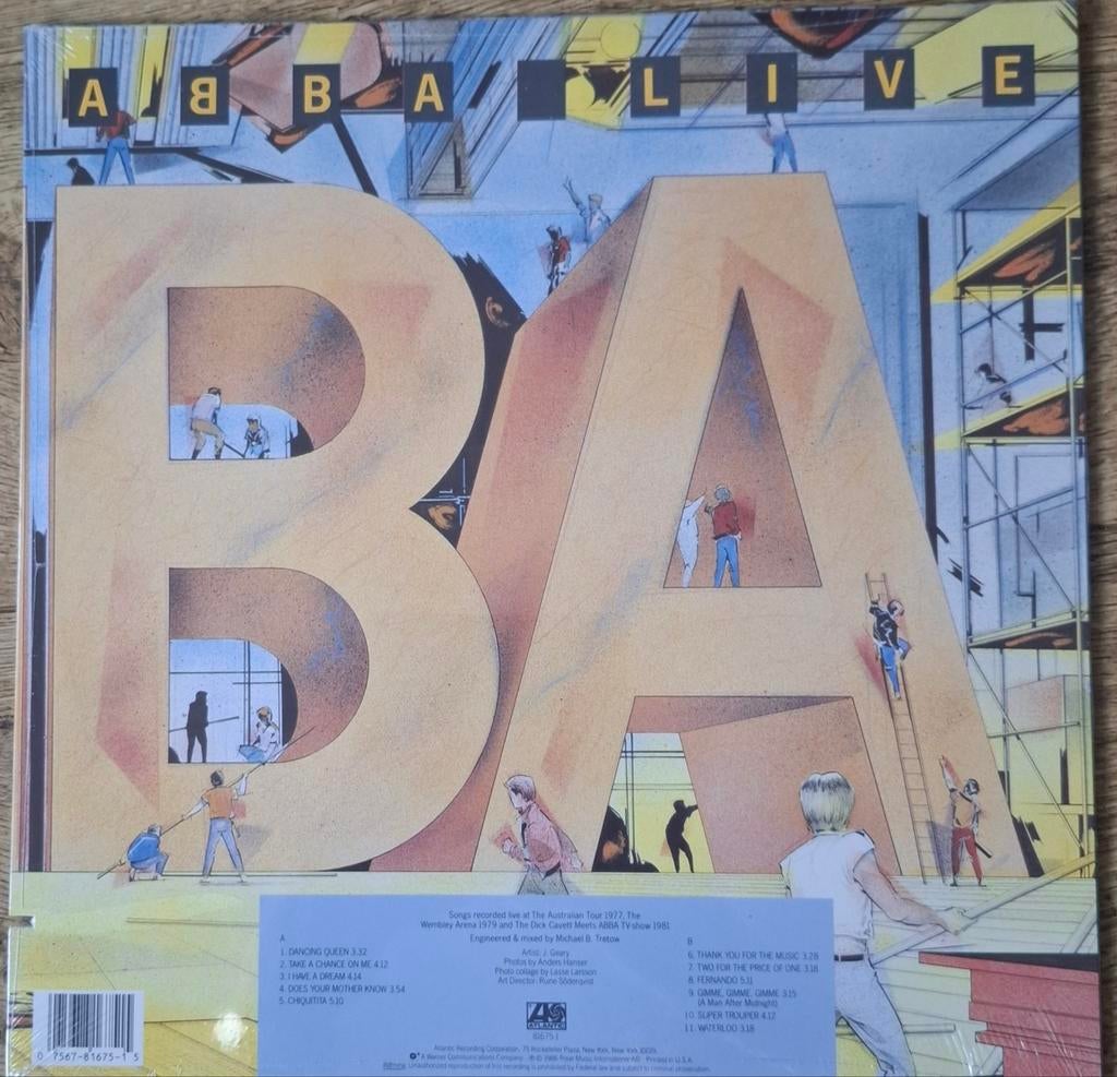Lp ABBA  live  NEW IN FOIL 1986, Cd's en Dvd's, Ophalen of Verzenden, Nieuw in verpakking, 12 inch