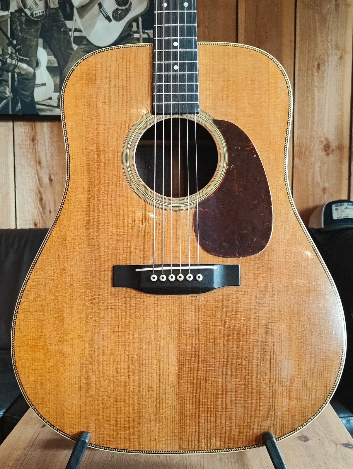 1946 Martin D28 Herringbone, Ophalen, Gebruikt, Western- of Steelstringgitaar, Met koffer