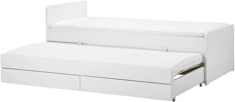 Ikea slakt bed, Huis en Inrichting, Gebruikt, 90 cm, Wit, Tweepersoons