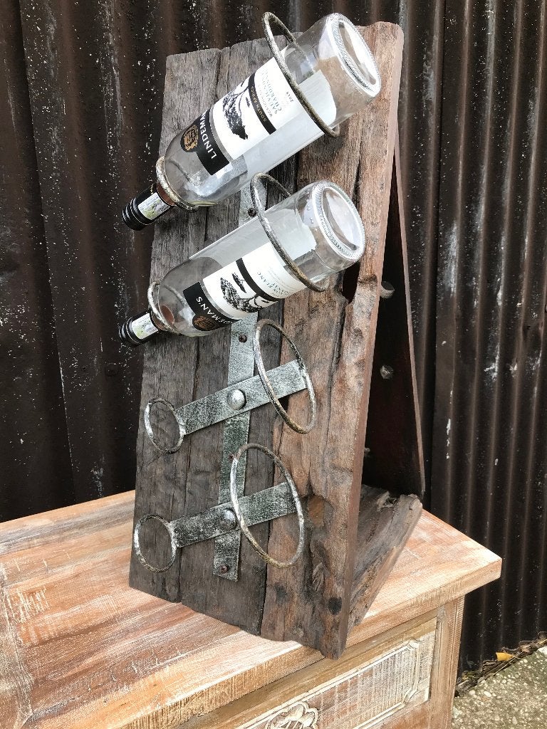 Wijnrek railway uit bali indonesie sloophout oud hout, 50 – 75, Verburgt Vintage, Nieuw, Ophalen of Verzenden