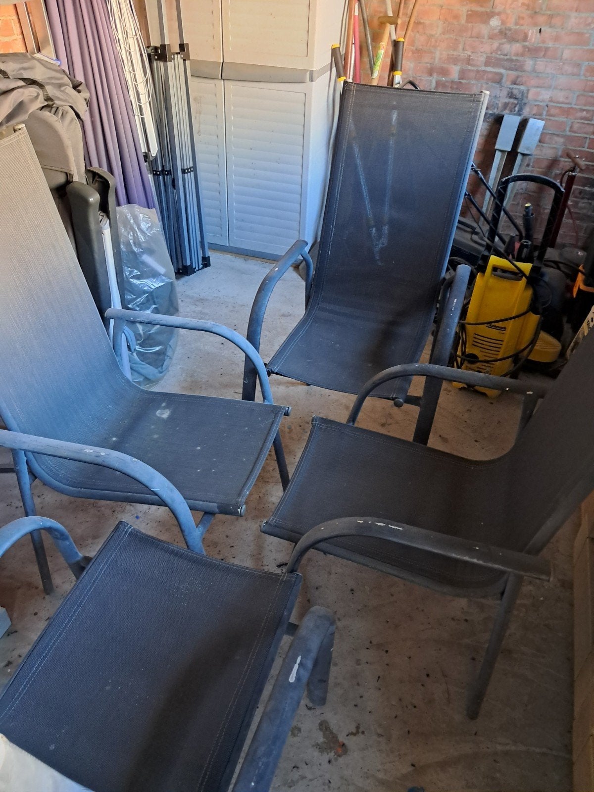 set van 4 gebruikte tuinstoelen – ophalen, Ophalen, Gebruikt, Metaal