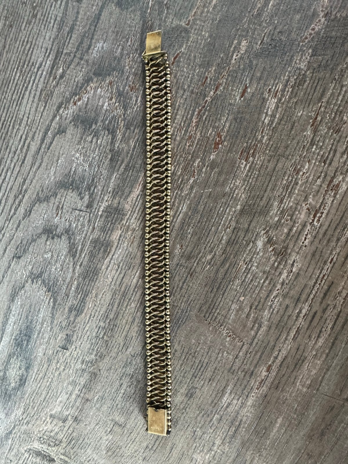 Vintage gouden armband 'Amerikaner', Ophalen of Verzenden, Zo goed als nieuw, Goud, Overige materialen