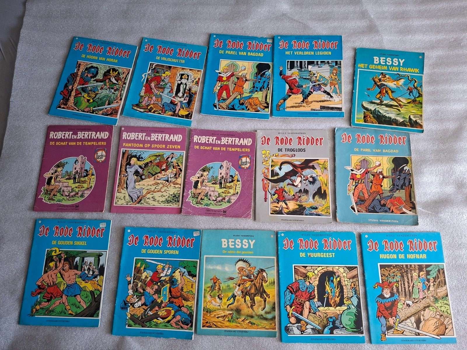 15 stripboeken: Rode Ridder, Robert en Bertrand, Bessy, Boeken, Meerdere stripboeken, Ophalen of Verzenden, Gelezen