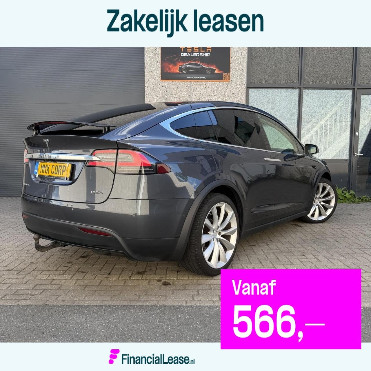 Tesla Model X 100D 6 SEATER + TREKHAAK, Auto's, Tesla, Bedrijf, Lease, Financial lease, Model X, 360° camera, 4x4, ABS, Achteruitrijcamera