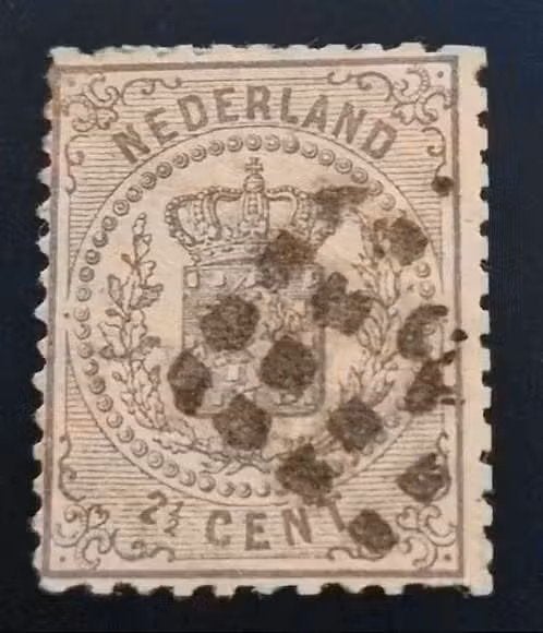 Nederland 1869-1871 - nvph 18 - Rijkswapen, Postzegels en Munten, Ophalen of Verzenden, T/m 1940, Gestempeld