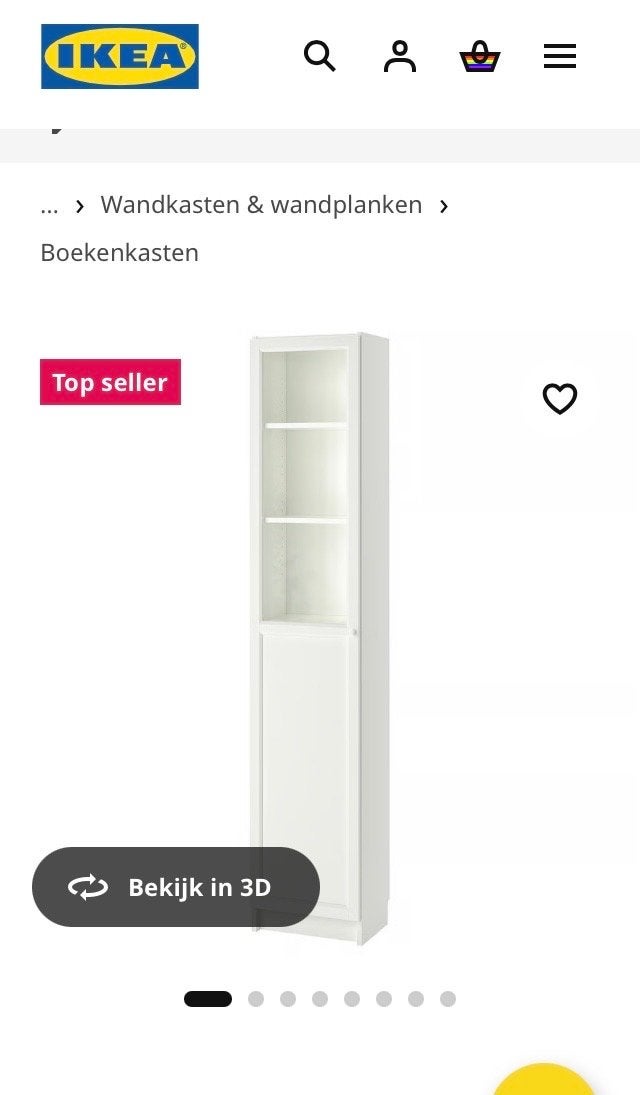 Ikea Billy/ Oxberg met vitrinedeur, Ophalen, Minder dan 50 cm, Gebruikt, 200 cm of meer