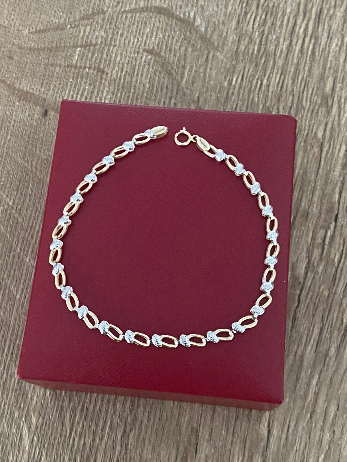 Mooie 14 karaat gouden armband, wit en geel goud, -, -, Nieuw, Ophalen of Verzenden