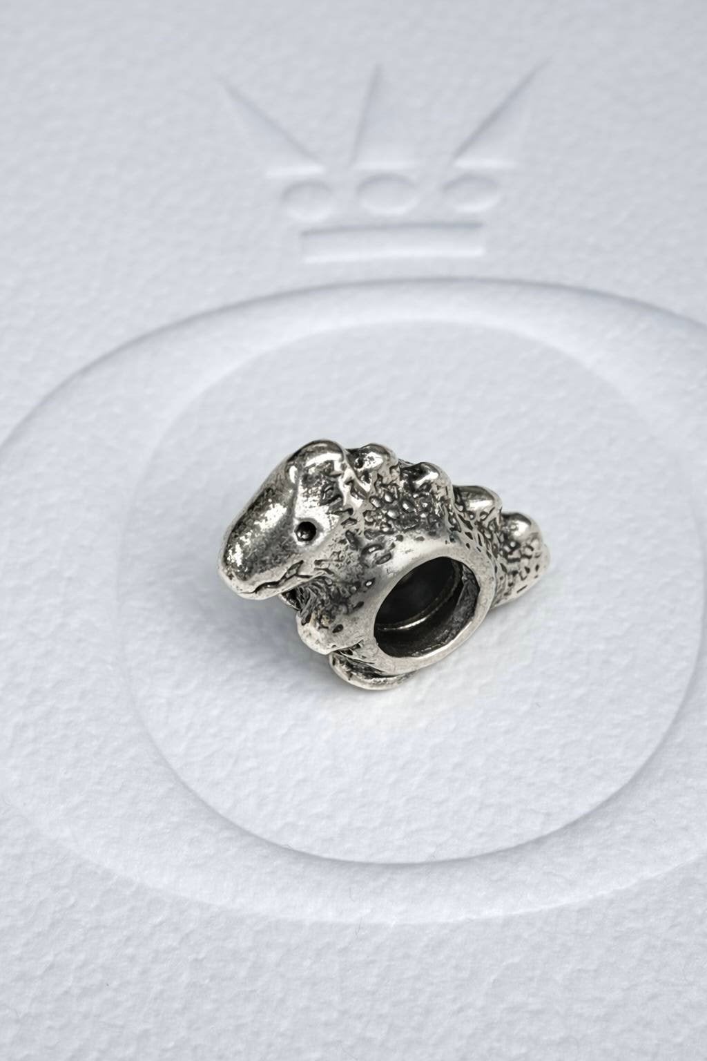 ZELDZAAM Pandora dino / draakje / dinosaurus bedel RETIRED, Ophalen, Gebruikt, Zilver, Pandora