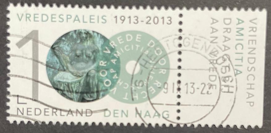 2013 100 jr Vredespaleis nvph 3097/tab Amicitia, Postzegels en Munten, Postzegels | Nederland, Ophalen of Verzenden, Na 1940, Gestempeld