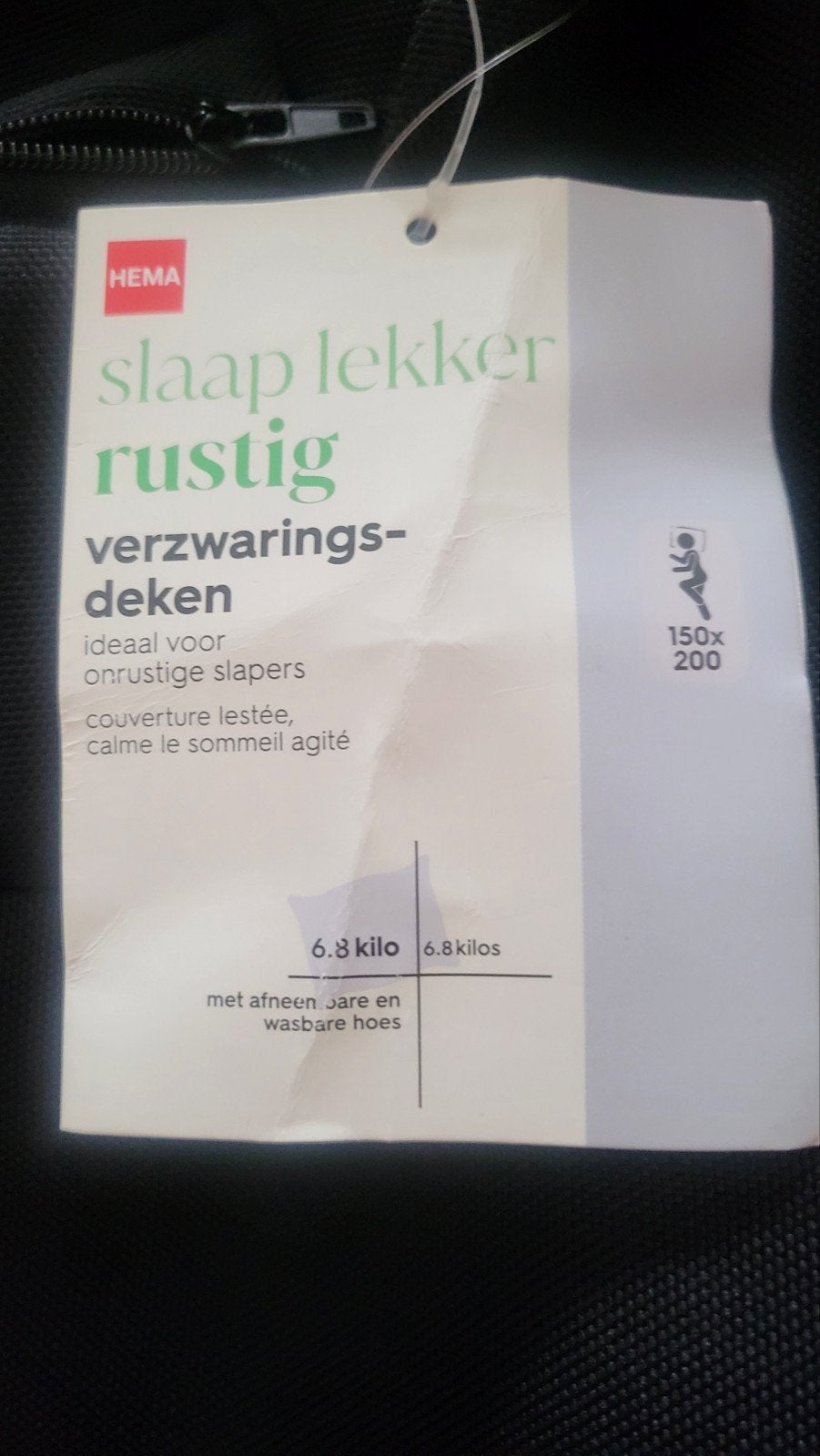 Hema verzwaringsdeken 6.8 kg - ideaal voor onrustige slapers, Ophalen, Eenpersoons, Blauw, HEMA