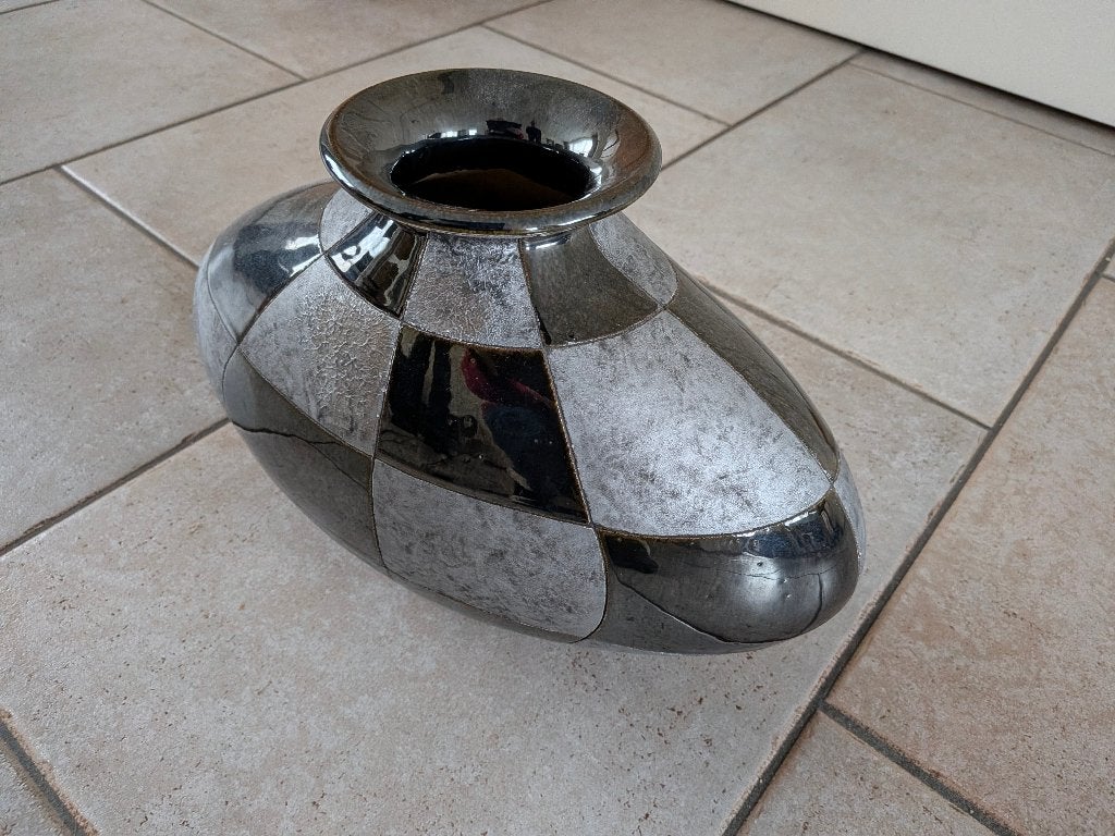 Vaas, Ophalen, 23 cm, Zo goed als nieuw, Grijs