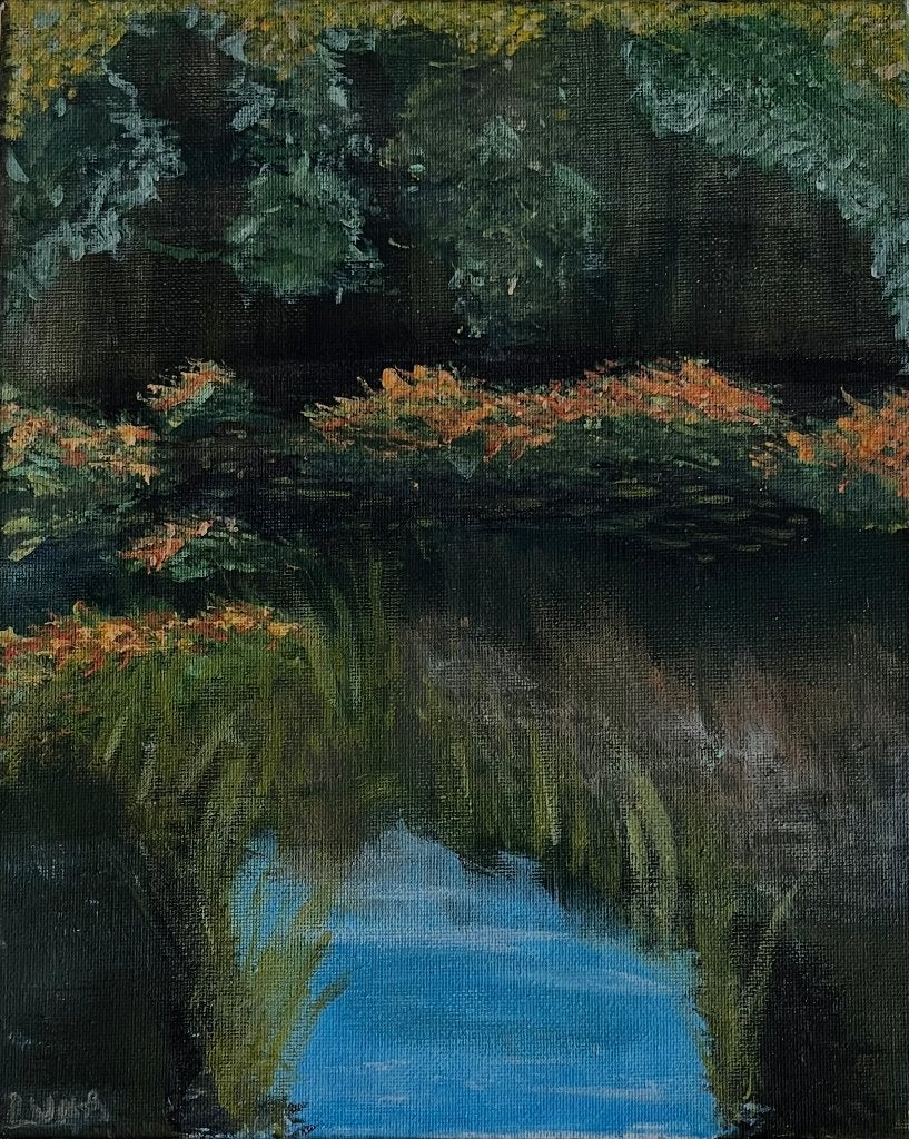 zelfgemaakt schilderij, Landschap, Acrylverf, Ophalen of Verzenden, Handgeschilderd