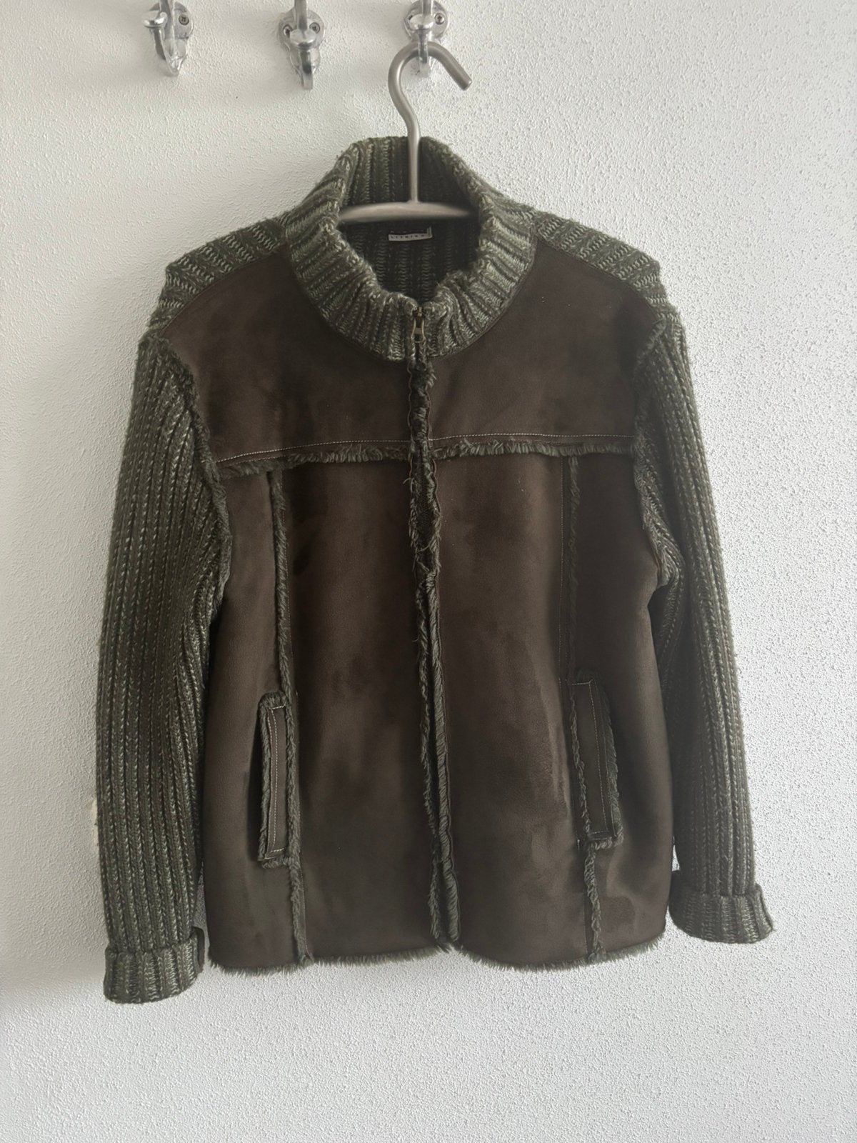 Vest met Teddy Voering stijlvol gebreid !, Ophalen of Verzenden, Zo goed als nieuw, Maat 38/40 (M), Bruin