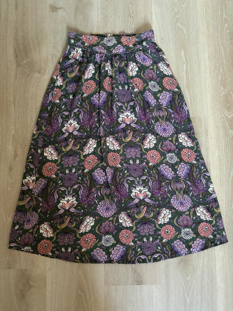 SISSY BOY legergroene ROK met bloemenprint, XS, Sissy-Boy, Ophalen of Verzenden, Zo goed als nieuw, Maat 34 (XS) of kleiner