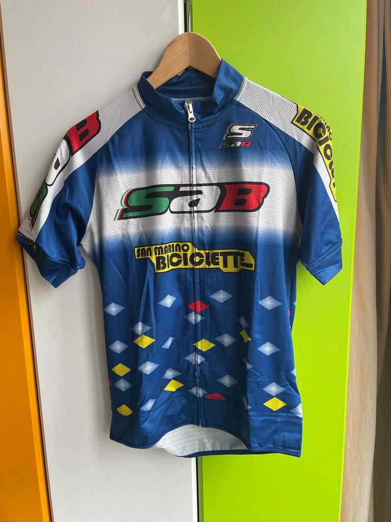 Retro Fietsshirt SAB San Marino Bicilette - Maat M, Fietsen en Brommers, Fietsaccessoires | Fietskleding, Ophalen of Verzenden