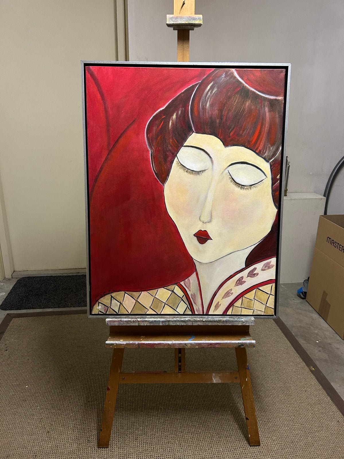 Schilderij 'Geisha' , 73x93 cm incl. lijst, Ophalen