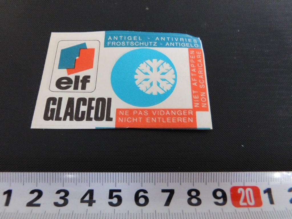 sticker ELF GLACEOL antigel antivries niet aftappen *, Verzamelen, Ophalen, Zo goed als nieuw