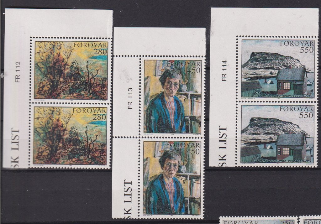 Faeröer 1985 Schilderijen Ruth Smith in paar Hoekstukjes, Verzenden, Postfris, Overige thema's
