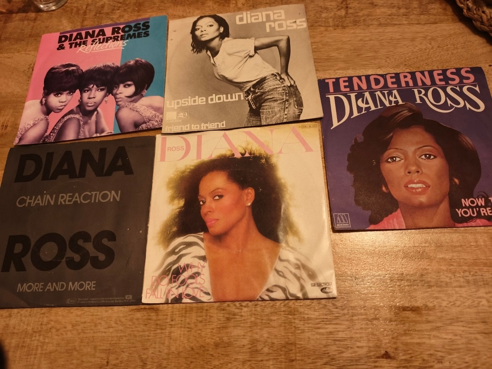 5x Diana Ross / The Supremes 7” singles – Motown / Capitol –, Gebruikt, 7 inch, Ophalen of Verzenden, Pop
