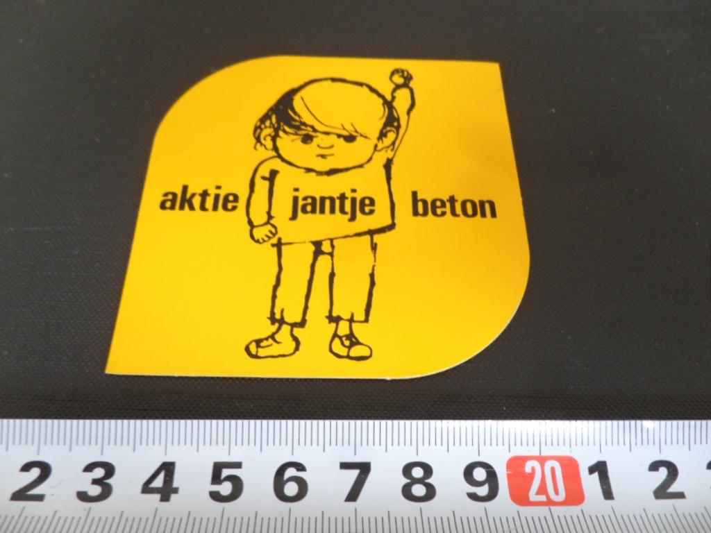 sticker aktie Jantje Beton, Verzamelen, Ophalen, Zo goed als nieuw