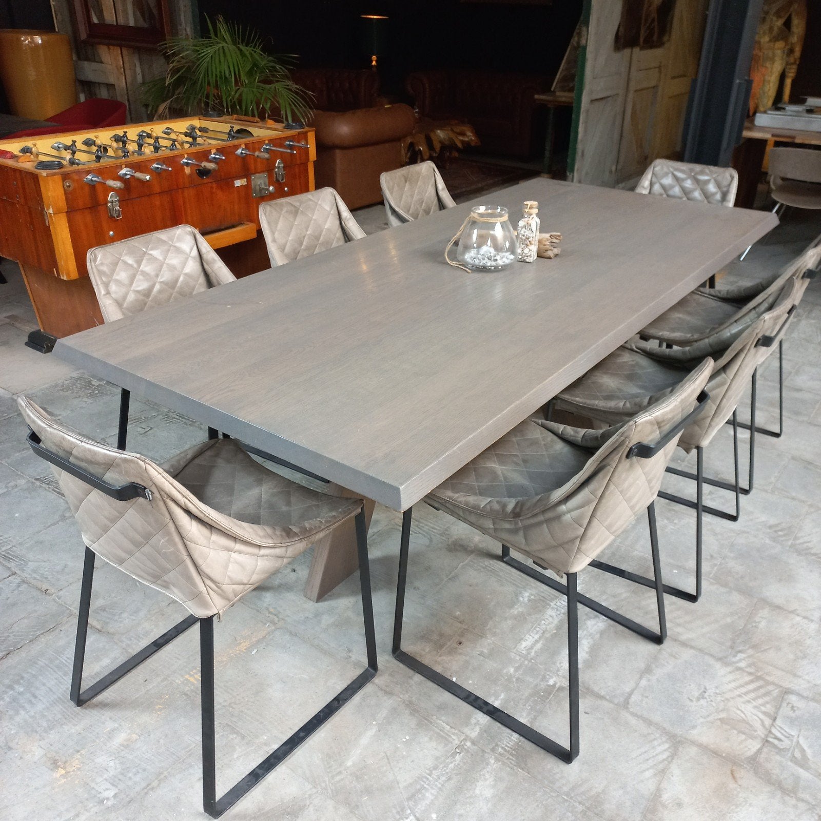 Complete Piet Boon eethoek met stoelen., Ophalen, Gebruikt, 200 cm of meer, 50 tot 100 cm