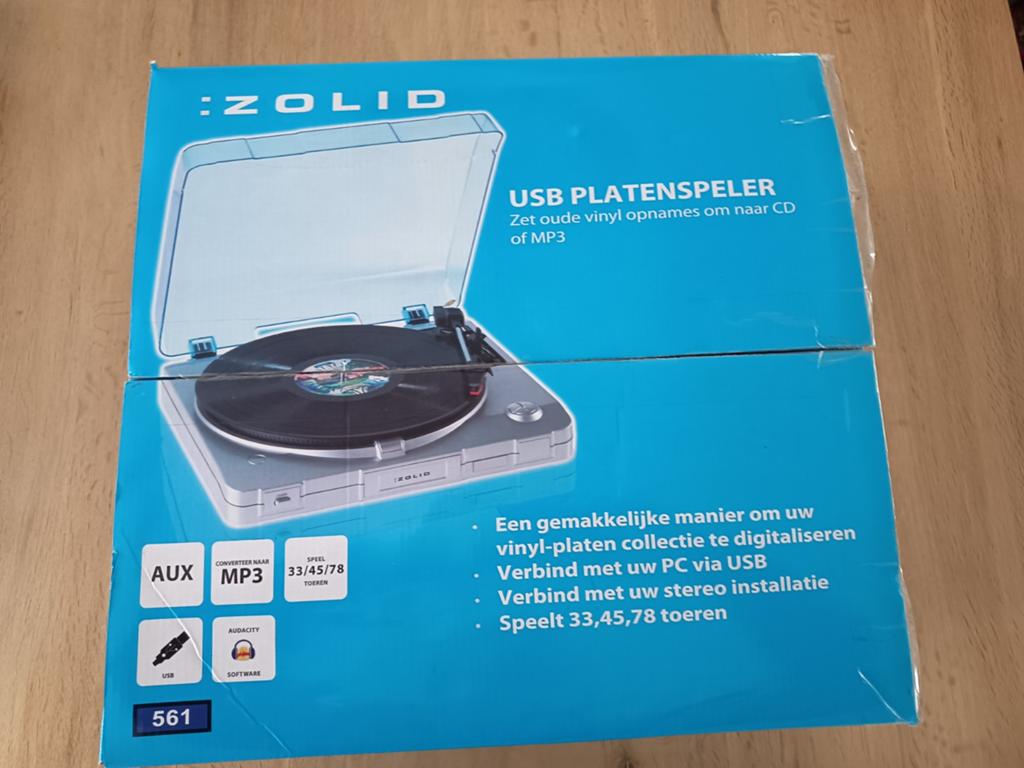 Zolid USB Platenspeler - Digitaliseer je Vinyl Collectie, Nieuw, Automatisch, Platenspeler, Ophalen