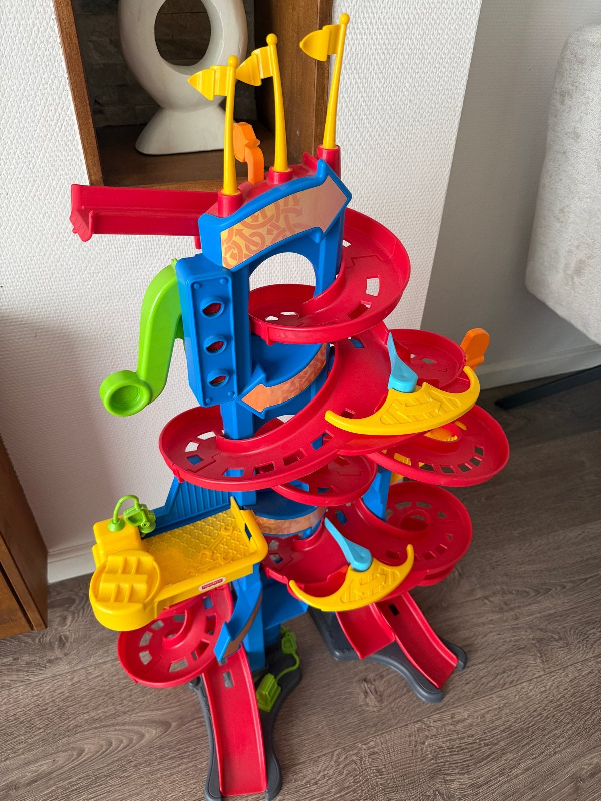 Fisher-Price Little People Racebaan met 2 auto's, Kinderen en Baby's, Speelgoed | Fisher-Price, Ophalen, Zo goed als nieuw, Speelset