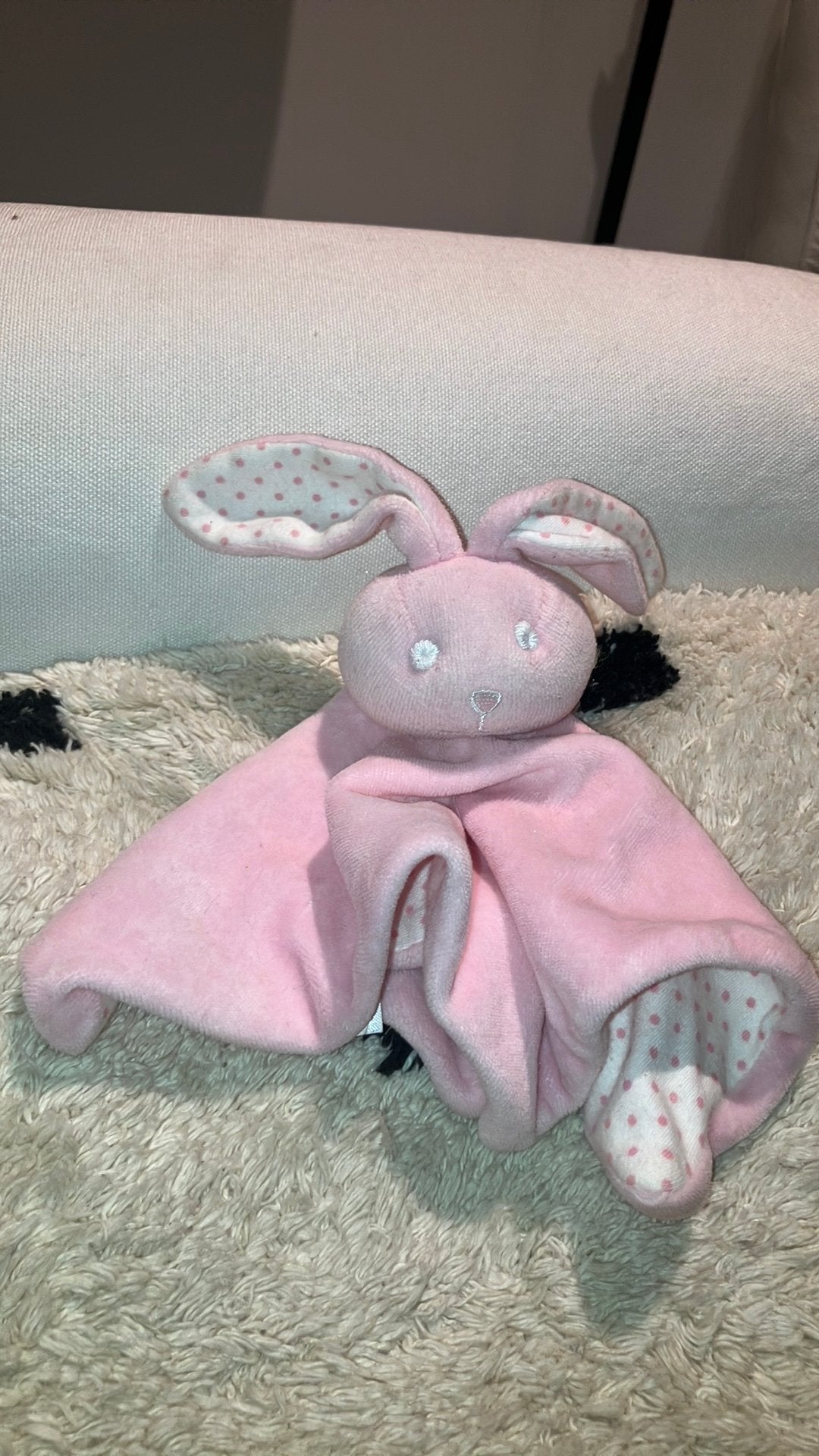 Bambino roze konijn stippen knuffeldoekje, Overige merken, Konijn, Ophalen of Verzenden, Zo goed als nieuw