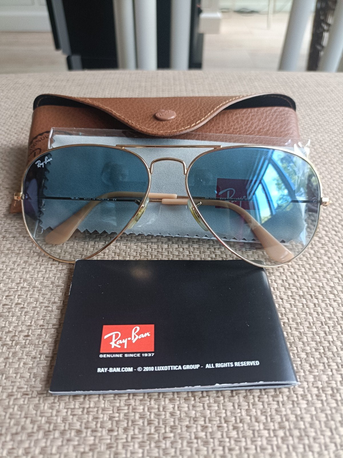Ray-Ban R3025 Aviator Large Metal 001/3F 58014, Ophalen of Verzenden, Zo goed als nieuw, Blauw, Ray-Ban