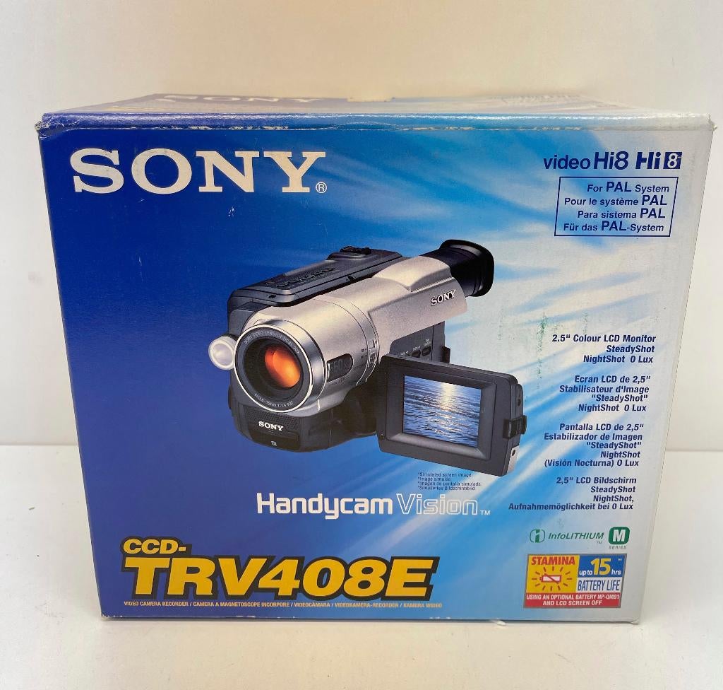 SONY CCD-TRV408E Hi8 camera met Nightshot (Nieuw in Doos), N, N, Ophalen of Verzenden, 8 tot 20x
