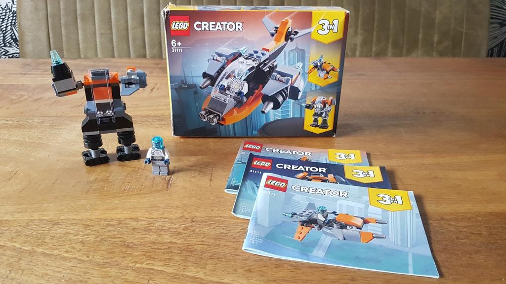 Lego Creator 31111 cyberdrone, Ophalen of Verzenden, Zo goed als nieuw, Complete set, Lego