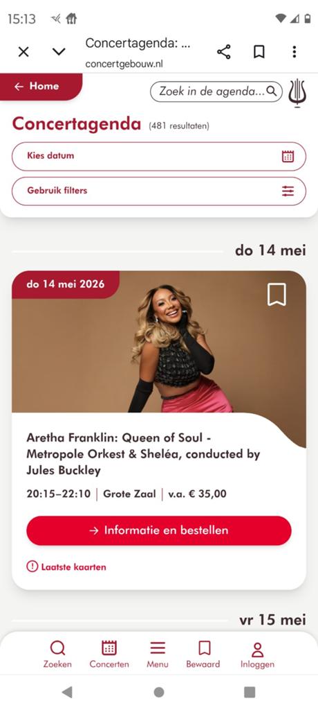 Concert gebouw vanavond!  Aretha Franklin tour, Twee personen