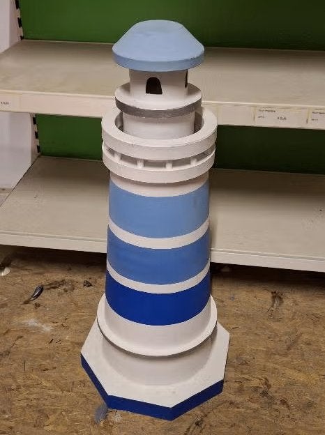 2 plastic vuurtorens – ca. 80 cm hoog, Ophalen of Verzenden, Zo goed als nieuw, Kunststof, Overige typen