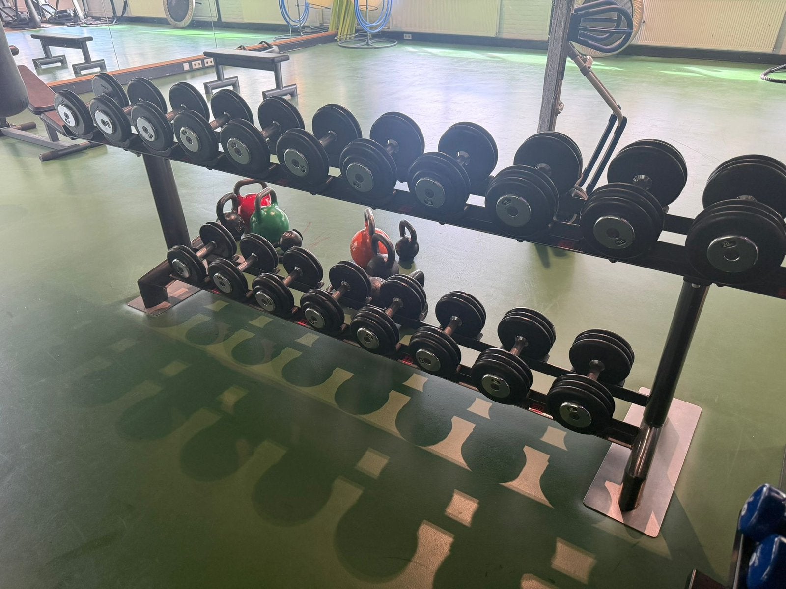 Gym 80 dumbel rek 10 paar incl dumbels, Sport en Fitness, Ophalen, Gebruikt, Dumbbell