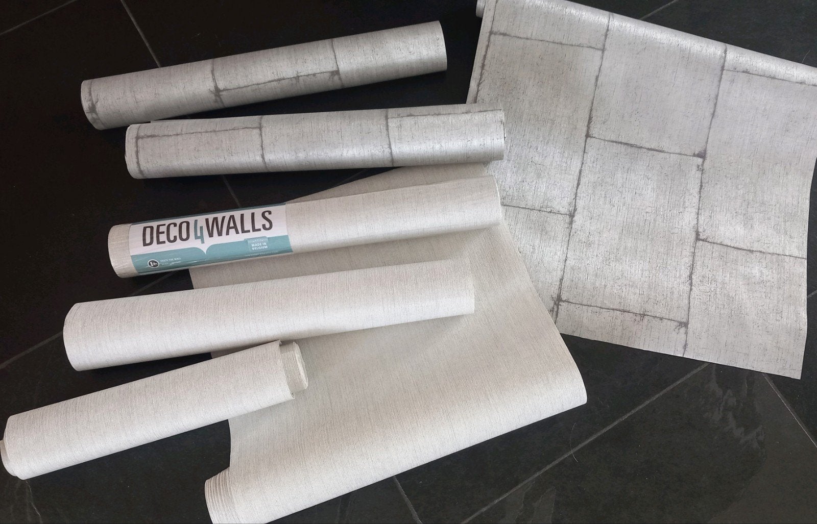 Luxe behangrollen grijs met glimmertje 35 mtr., Huis en Inrichting, Stoffering | Behang, Ophalen of Verzenden, Grijs