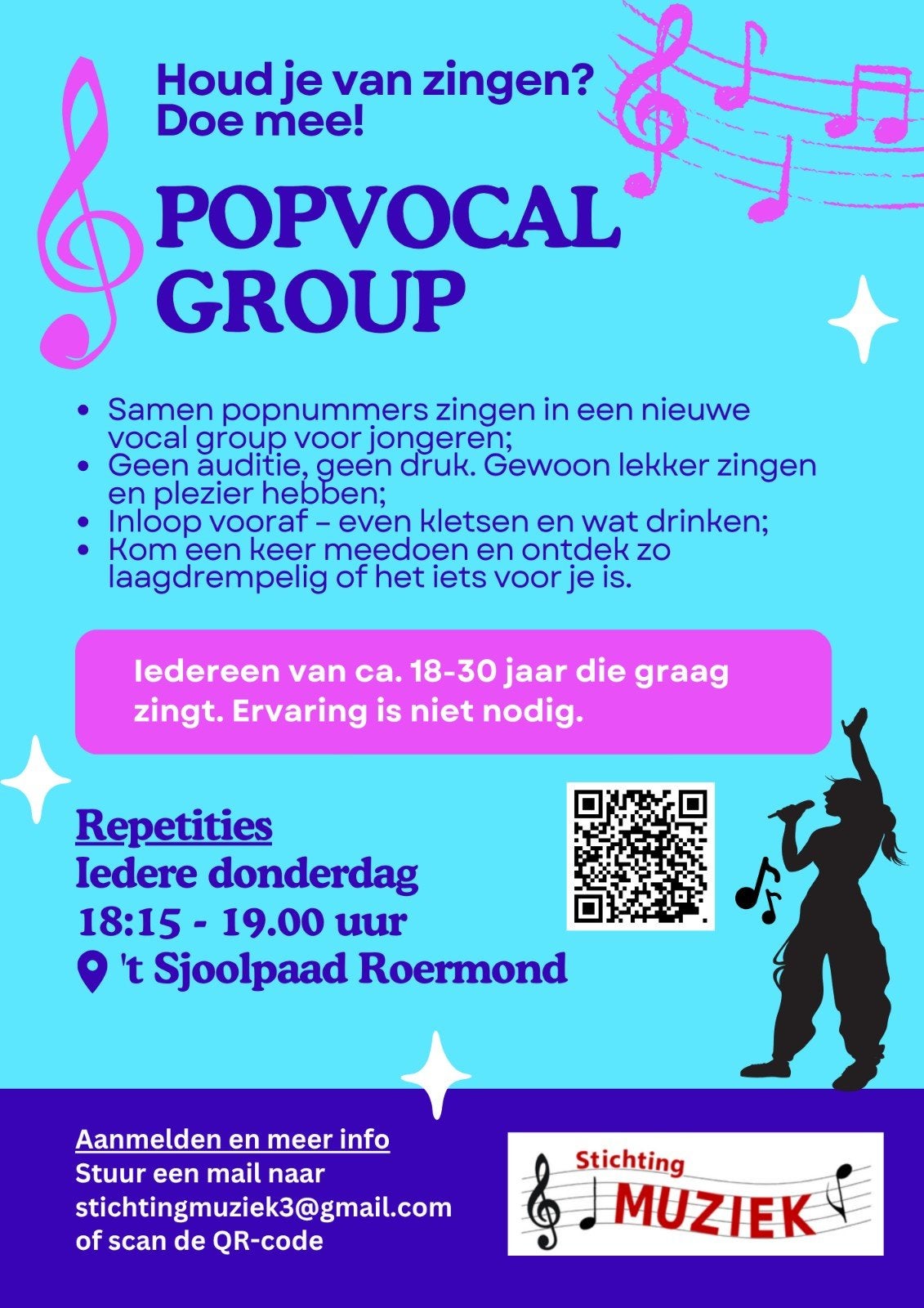 Popvocal group Roermond zingen voor jongeren, Ophalen of Verzenden