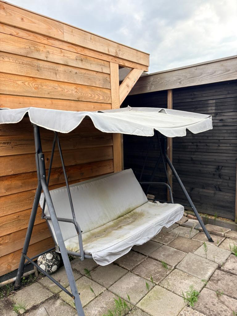 Schommelbankje Tuinbankje grijs, Tuin en Terras, Ophalen, Gebruikt