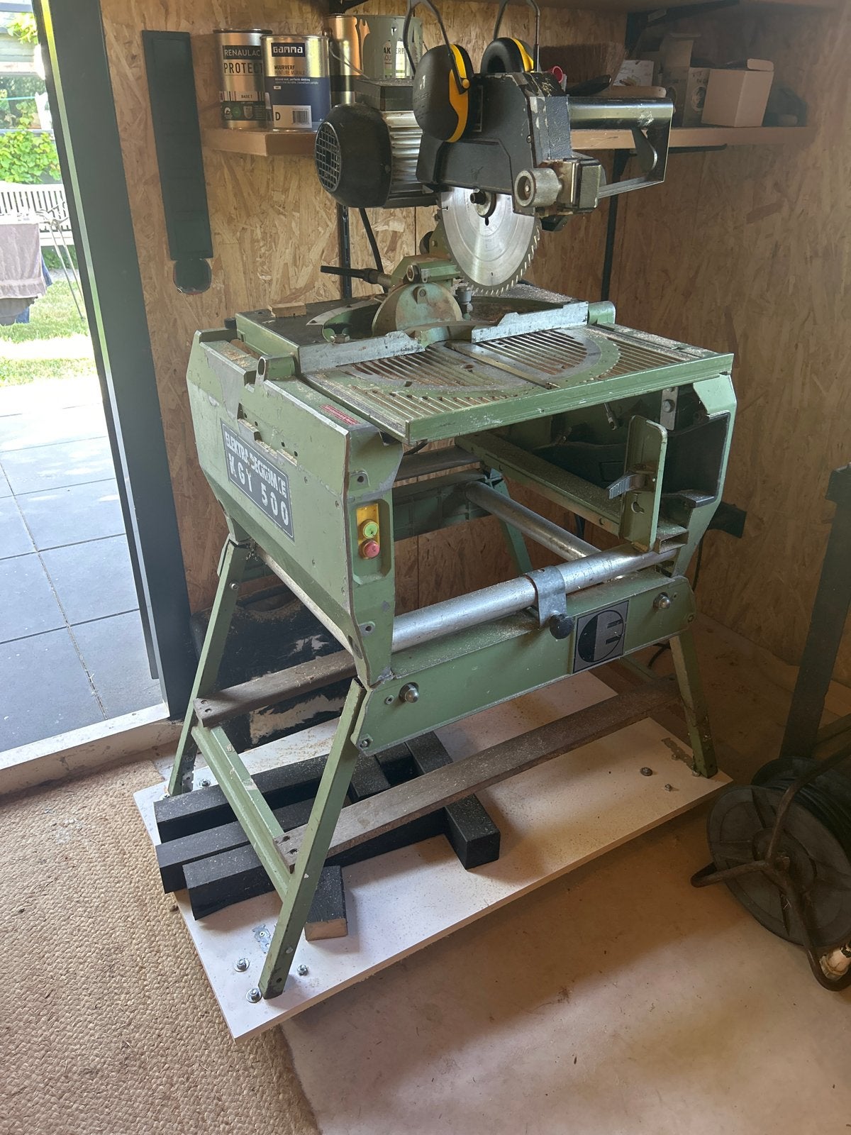 KGT 500 Zaagtafel met Afkortzaag en Tafelzaag - Dubbele Func, Doe-het-zelf en Verbouw, Gereedschap | Zaagmachines, Ophalen, Gebruikt