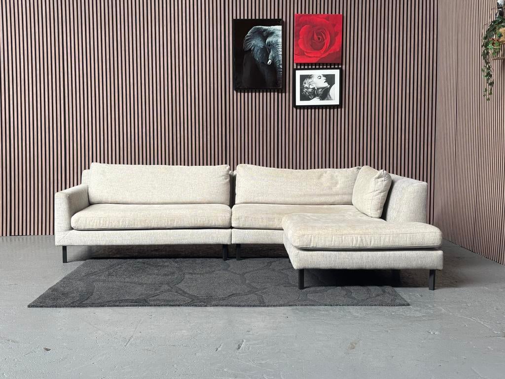 GRATIS LEVERING Loungebank Beige 285x200 GEREINIGD, 250 tot 300 cm, Hoekbank, Ophalen of Verzenden, Zo goed als nieuw